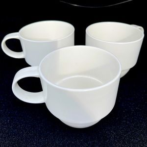 Crate&Barrel Set of 3 Crate and Barrel Stacking Mugs Coffee Cup White 14 oz